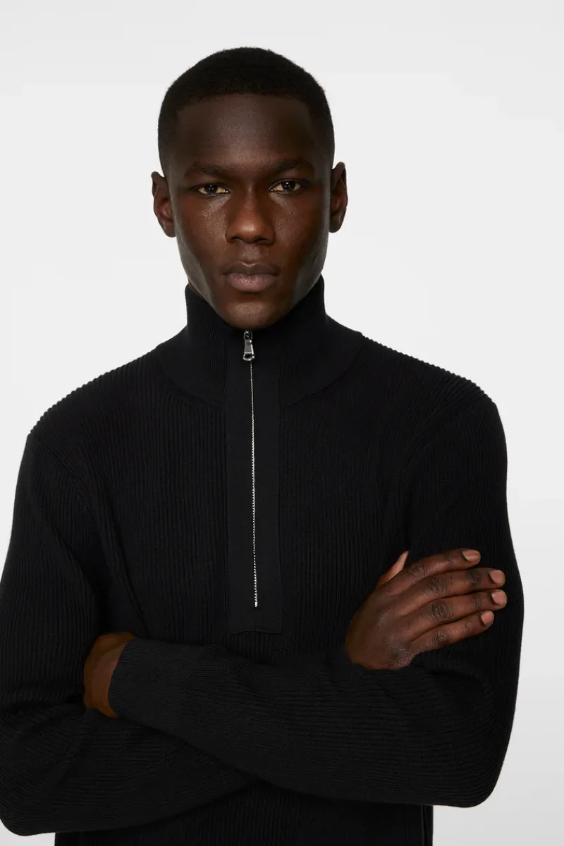 J.Lindeberg Alex Half Zip Knitted Sweater* Knitwear|Tops