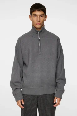 J.Lindeberg Bon Boiled Wool Quarter Zip* Knitwear|Tops