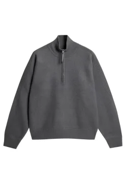 J.Lindeberg Bon Boiled Wool Quarter Zip* Knitwear|Tops