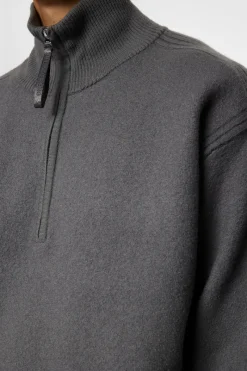 J.Lindeberg Bon Boiled Wool Quarter Zip* Knitwear|Tops