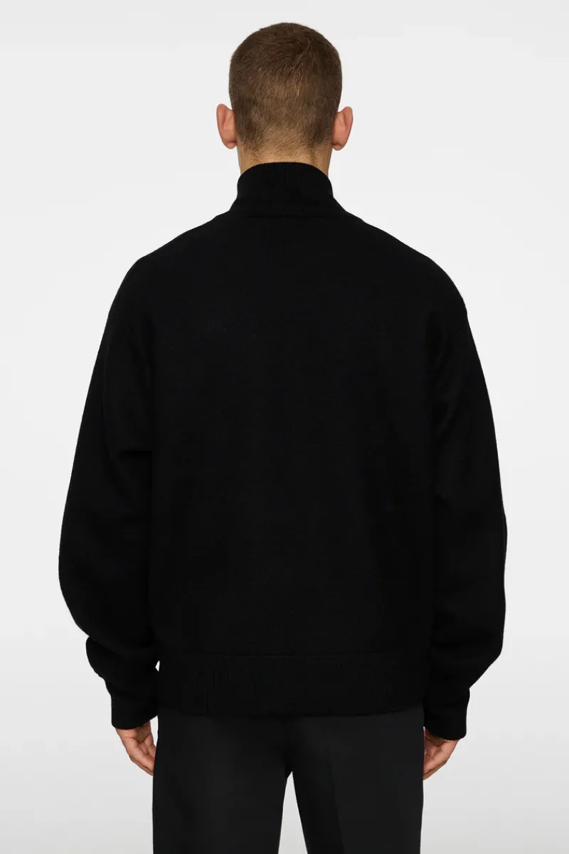 J.Lindeberg Bon Boiled Wool Quarter Zip* Knitwear|Tops