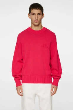 J.Lindeberg Eddy Cotton Wool Crew Neck* Knitwear|Tops
