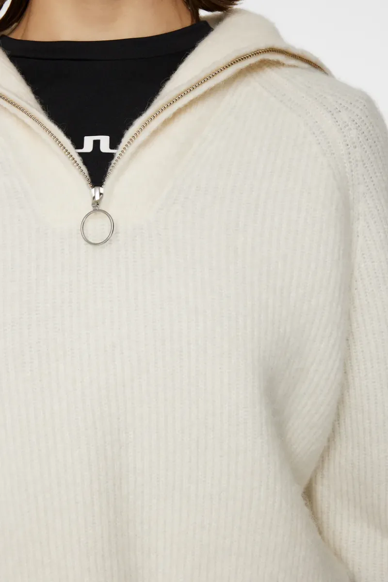 J.Lindeberg Finja Knitted Zip Sweater* Strikketøy|Strikkeklær