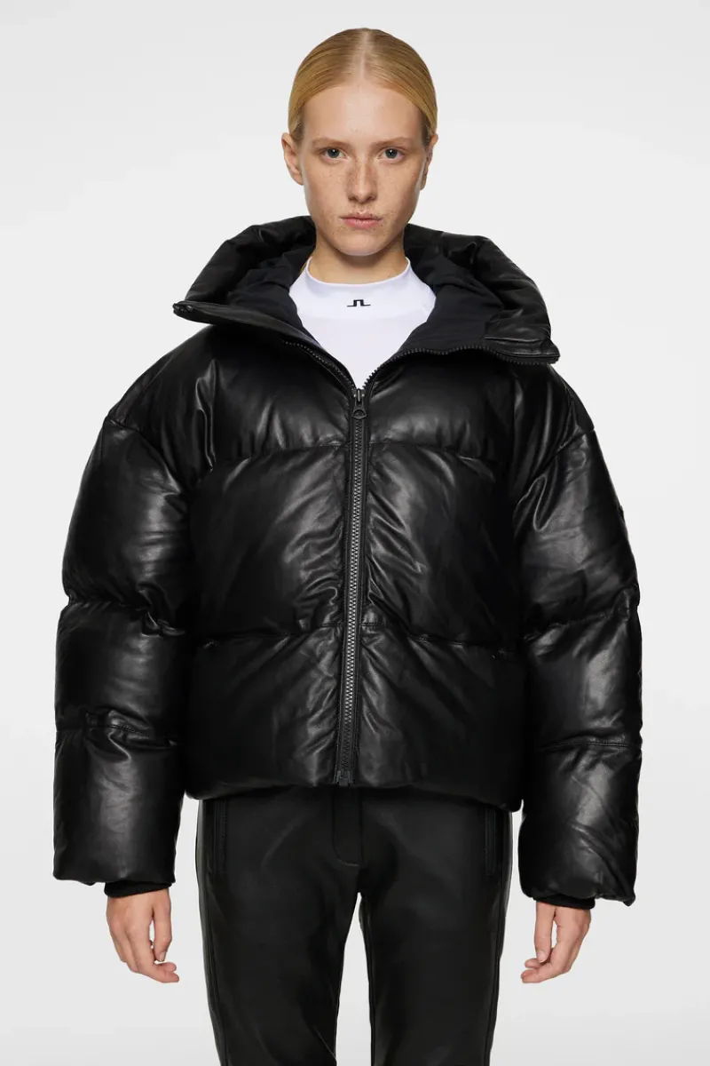 J.Lindeberg Jolene Leather Padded Jacket* Jakker|Jakker
