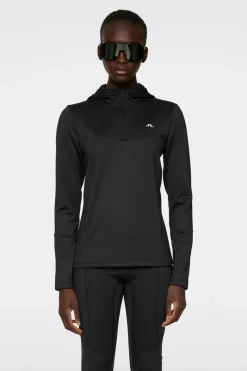 J.Lindeberg W Aerial Quarter Zip Hood* Basis- & Mellomlag|Base & Mellomlag