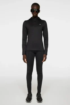 J.Lindeberg W Aerial Quarter Zip Hood* Basis- & Mellomlag|Base & Mellomlag