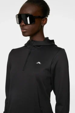 J.Lindeberg W Aerial Quarter Zip Hood* Basis- & Mellomlag|Base & Mellomlag