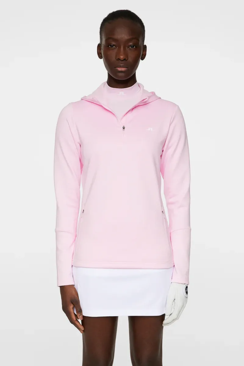 J.Lindeberg W Aerial Quarter Zip Hood* Golf|Base & Mid Layers